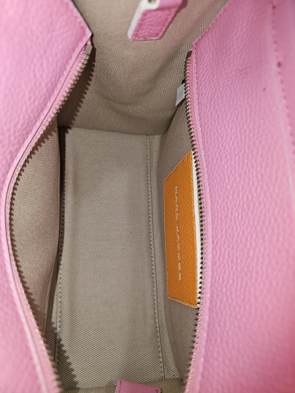 Marc Jacobs Pink & Orange The Tote Bag – Leather Shoulder Tote